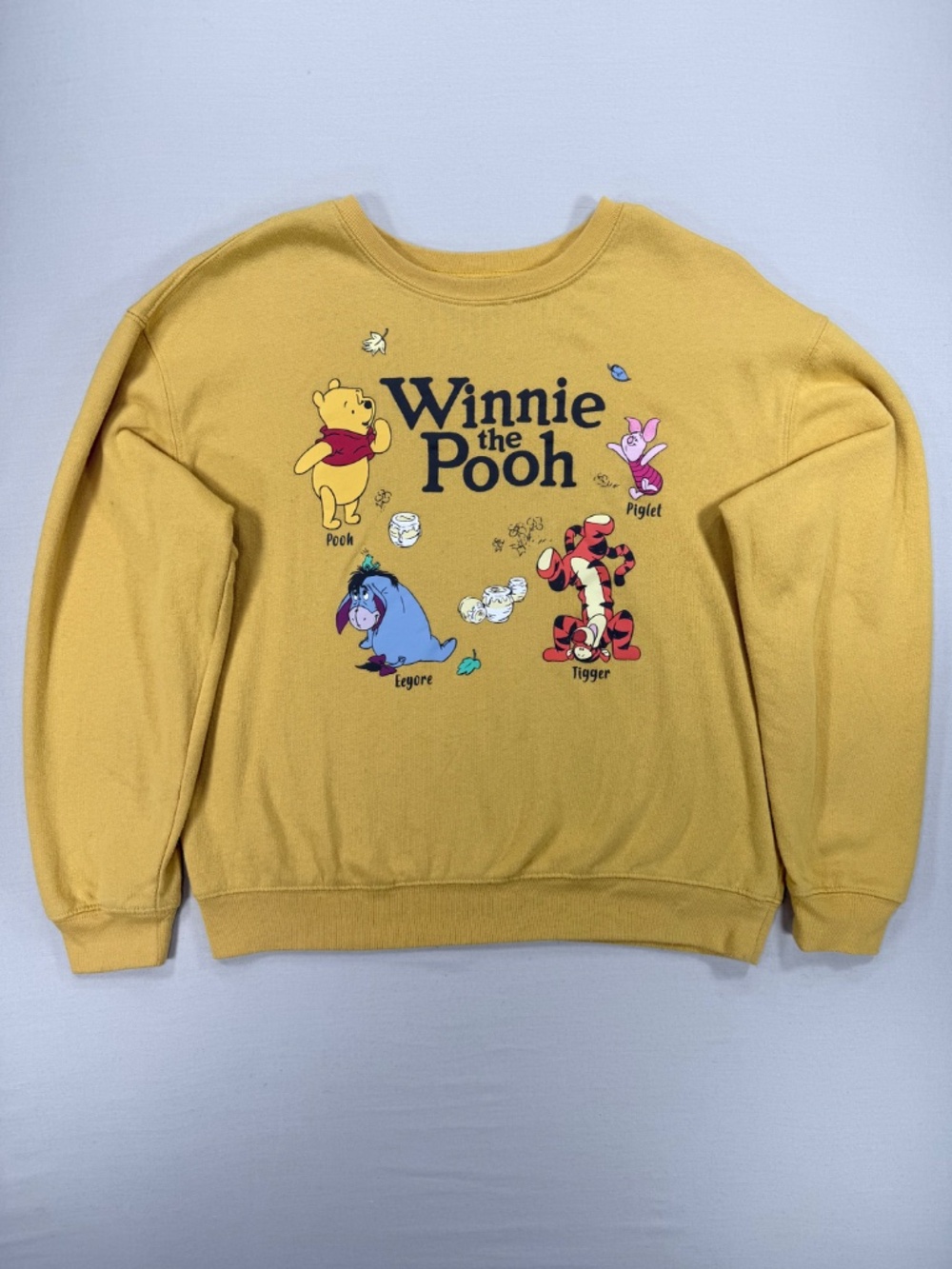 Disney Winnie the Pooh & Friends Graphic Crewneck Sweatshirt Yellow Medium - Picture 3 of 5